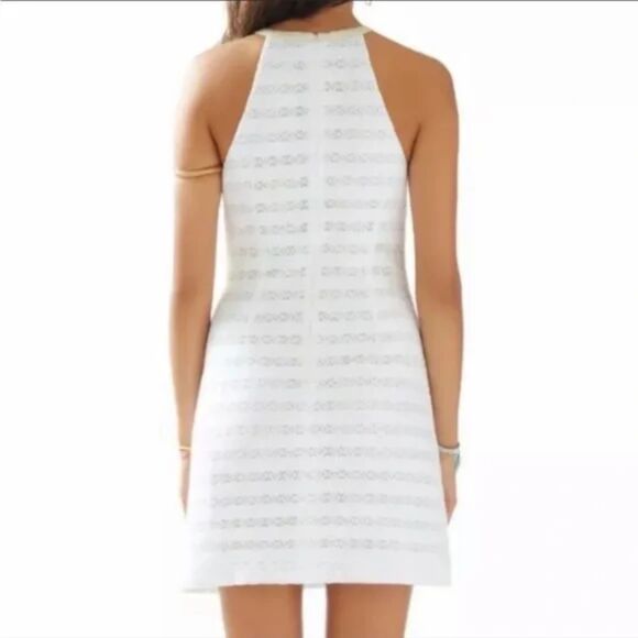 Lilly Pulitzer Jenna Halter Dress – White Lace Shell Print, Size 4 - Picture 2 of 9